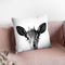 Baby Deer Bw Throw Pillow By Little Pitti
