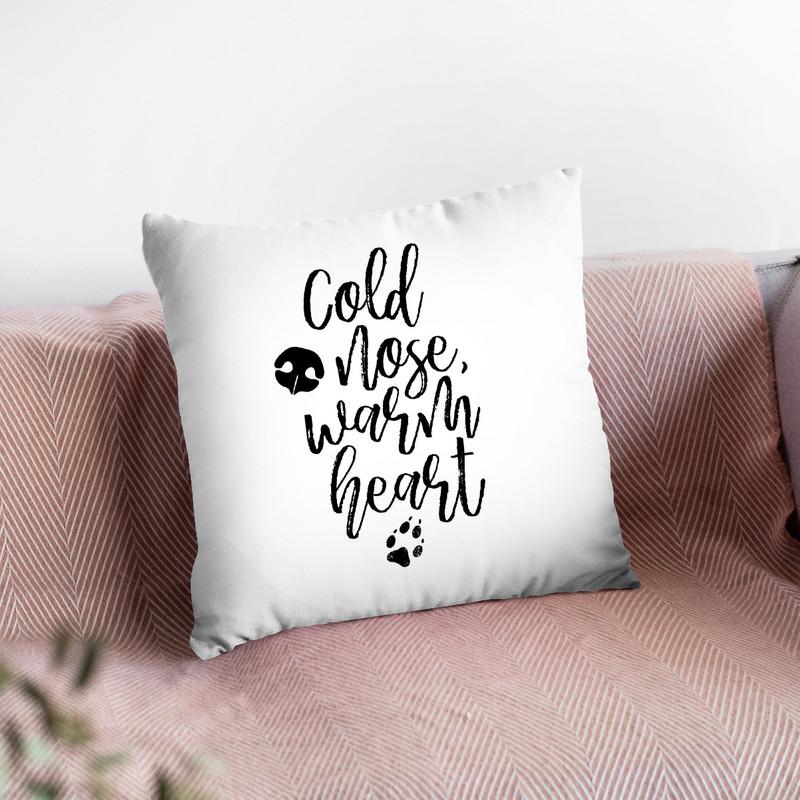 Cold Nose Warm Heart Throw Pillow By Little Pitti