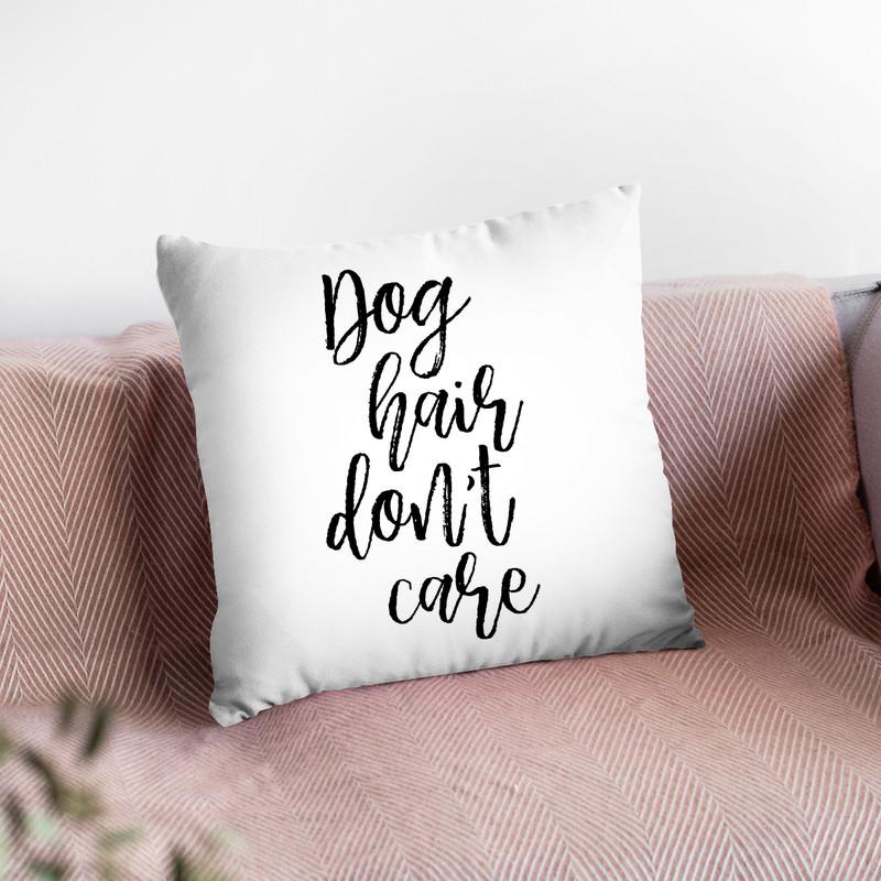 Dog Hair Don'T Care Throw Pillow By Little Pitti
