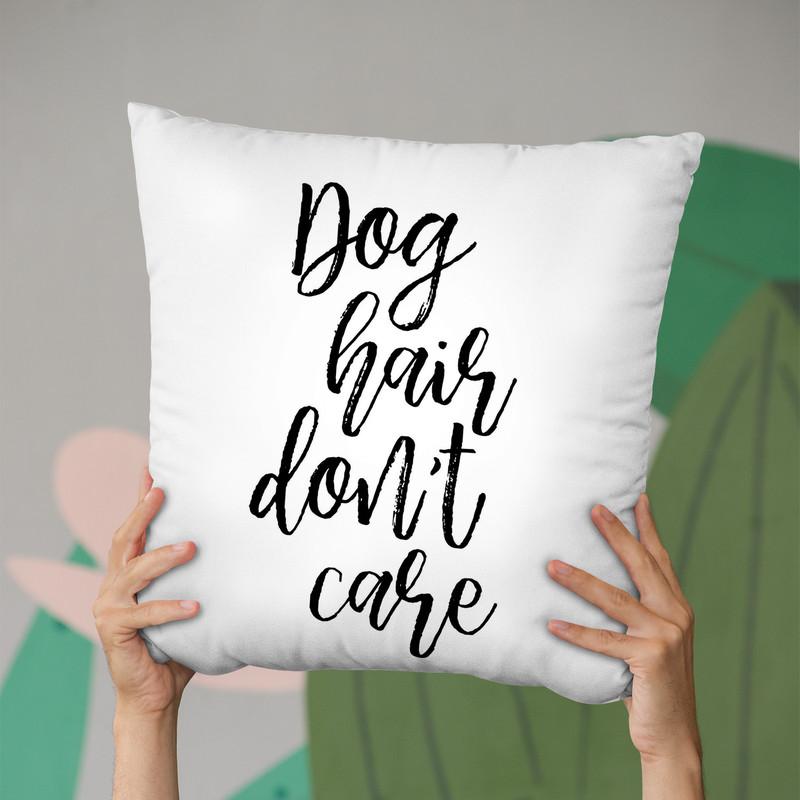 Dog Hair Don'T Care Throw Pillow By Little Pitti