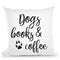 Dogs Books And Coffee Throw Pillow By Little Pitti