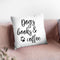 Dogs Books And Coffee Throw Pillow By Little Pitti