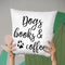 Dogs Books And Coffee Throw Pillow By Little Pitti