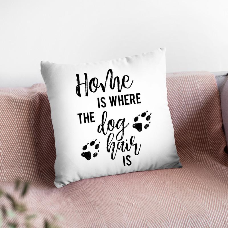 Home Is Where The Dog Hair Is Throw Pillow By Little Pitti