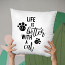 Life Is Better With A Cat Throw Pillow By Little Pitti