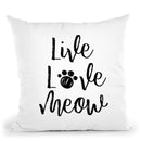 Live Love Meow Throw Pillow By Little Pitti