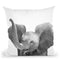 Baby Elephant Bw Throw Pillow By Little Pitti