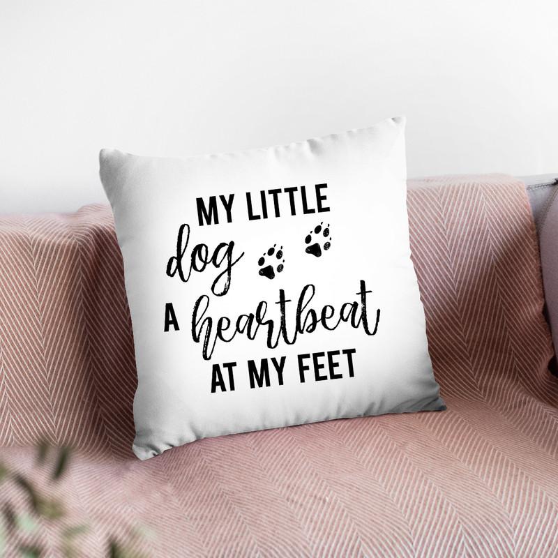 My Little Dog A Heartbeat At My Feet Throw Pillow By Little Pitti