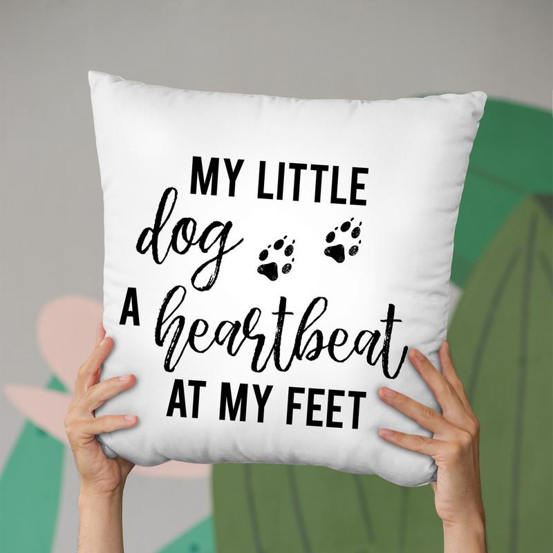 My Little Dog A Heartbeat At My Feet Throw Pillow By Little Pitti