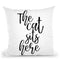 The Cat Sits Here Throw Pillow By Little Pitti