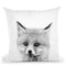 Baby Fox Bw Throw Pillow By Little Pitti
