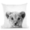 Baby Lion Bw Throw Pillow By Little Pitti