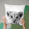Baby Lion Bw Throw Pillow By Little Pitti