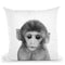 Baby Monkey Bw Throw Pillow By Little Pitti