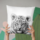 Baby Tiger Bw Throw Pillow By Little Pitti