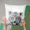 Baby Tiger Bw Throw Pillow By Little Pitti