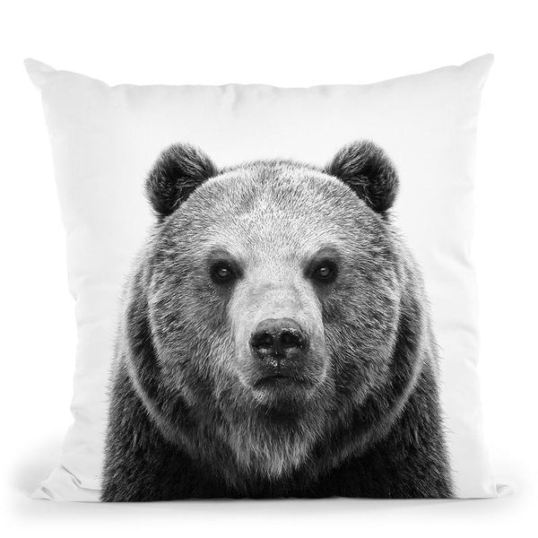 Bear Bw Throw Pillow By Little Pitti