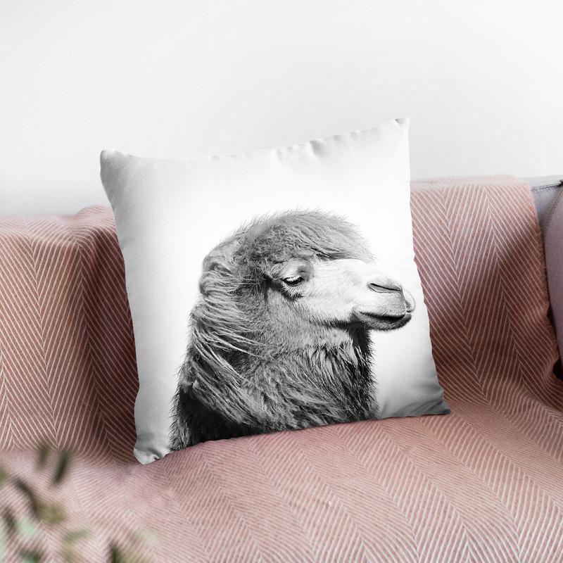 Camel Bw Throw Pillow By Little Pitti