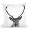 Deer Bw Throw Pillow By Little Pitti