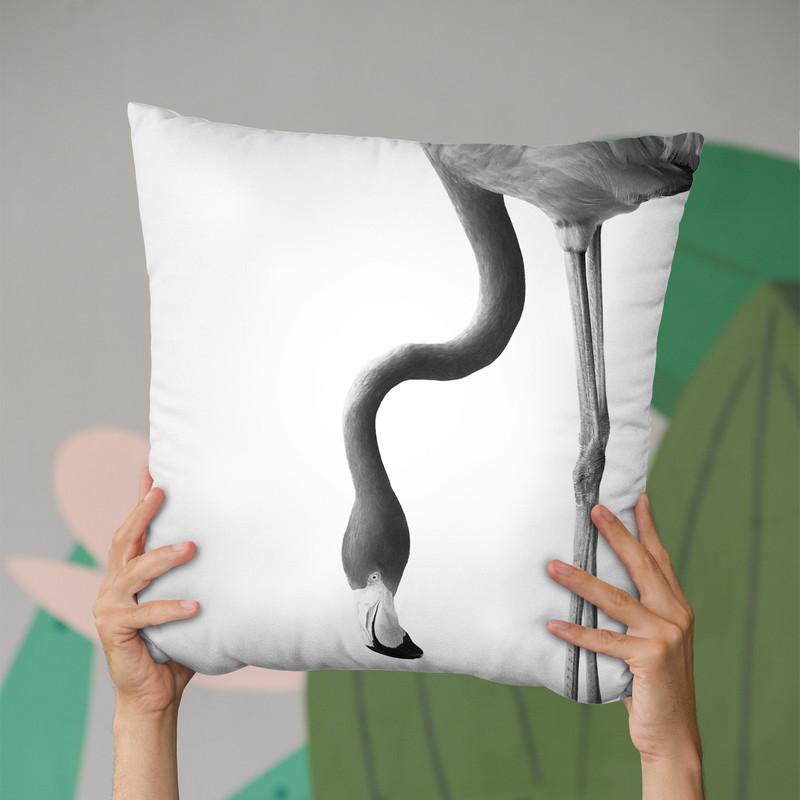 Flamingo2 Bw Throw Pillow By Little Pitti