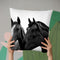 Horse1 Bw Throw Pillow By Little Pitti