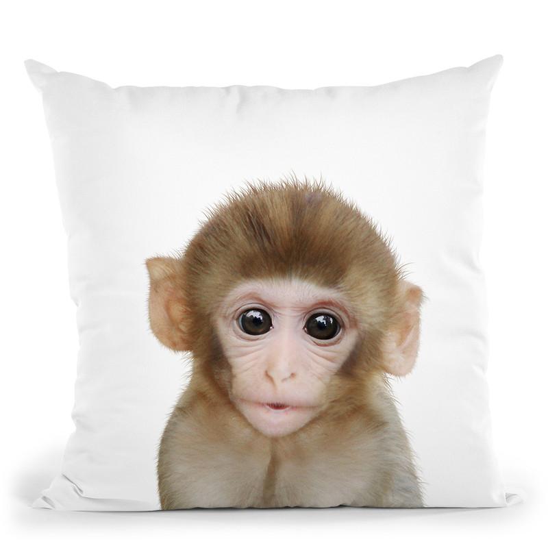 Baby Monkey Lp Throw Pillow By Little Pitti