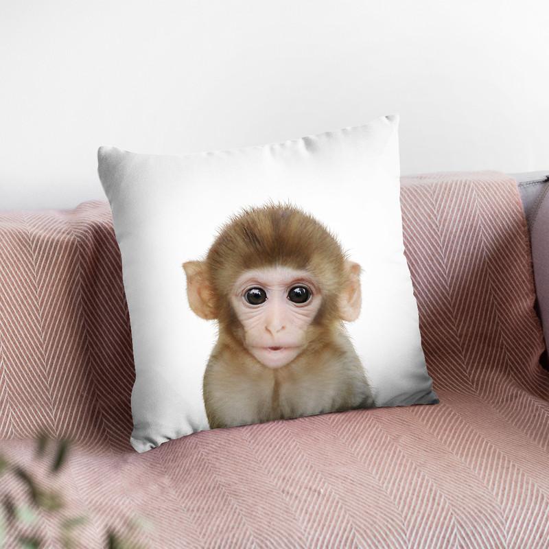Baby Monkey Lp Throw Pillow By Little Pitti