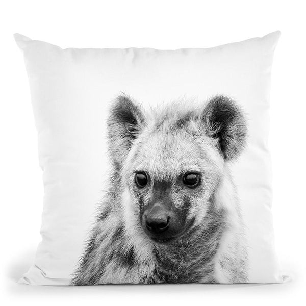 Hyena Bw Throw Pillow By Little Pitti