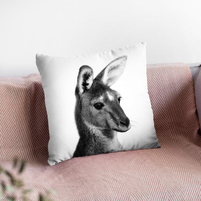 Kangaroo Bw Throw Pillow By Little Pitti