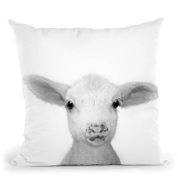 Lamb Bw Throw Pillow By Little Pitti