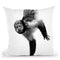 Monkey Bw Throw Pillow By Little Pitti