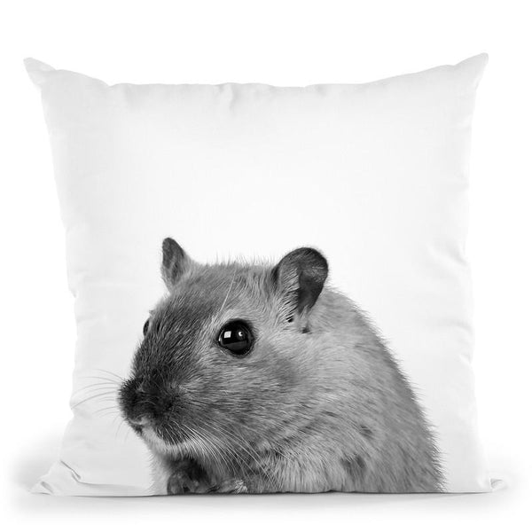 Mouse Bw Throw Pillow By Little Pitti