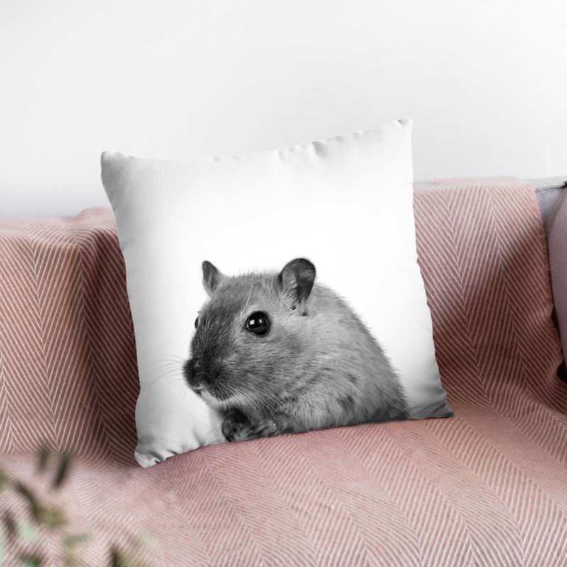 Mouse Bw Throw Pillow By Little Pitti