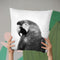 Parrot1 Bw Throw Pillow By Little Pitti