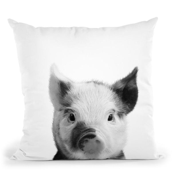 Piglet Bw Throw Pillow By Little Pitti