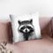 Raccoon Bw Throw Pillow By Little Pitti