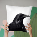 Raven Bw Throw Pillow By Little Pitti