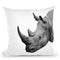 Rhino Bw Throw Pillow By Little Pitti