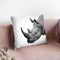 Rhino Bw Throw Pillow By Little Pitti