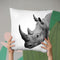 Rhino Bw Throw Pillow By Little Pitti