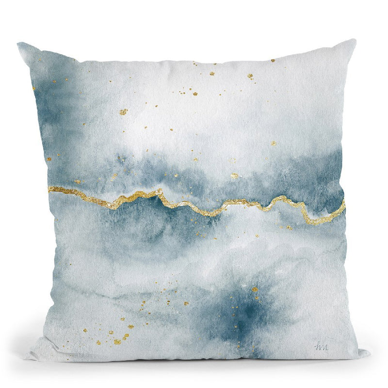 Flow With Gold Iii Throw Pillow By Laura Marshall
