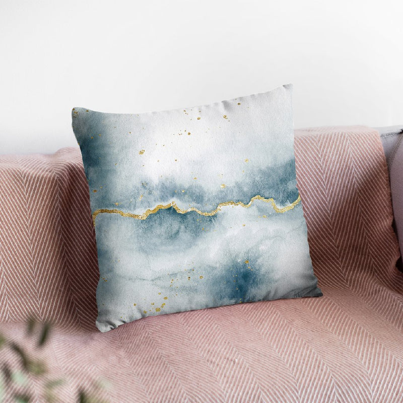 Flow With Gold Iii Throw Pillow By Laura Marshall