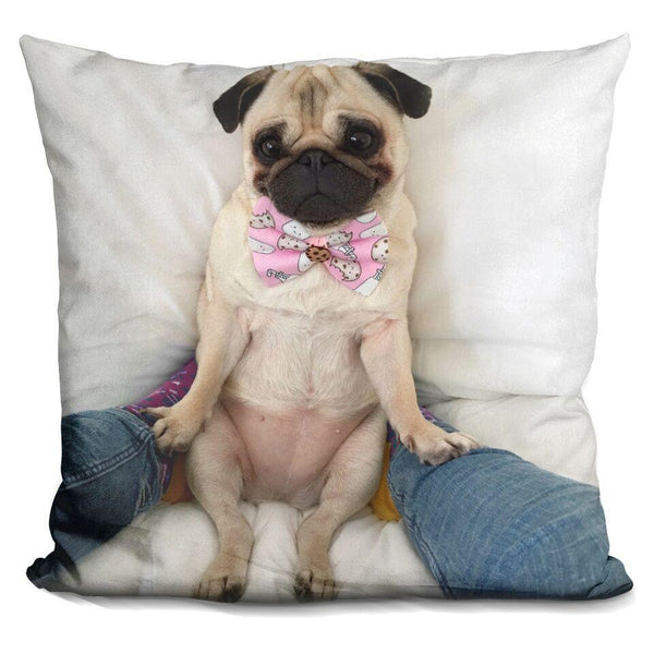 Lou Lou Pink Cookie Bow Tieuare Throw Pillow