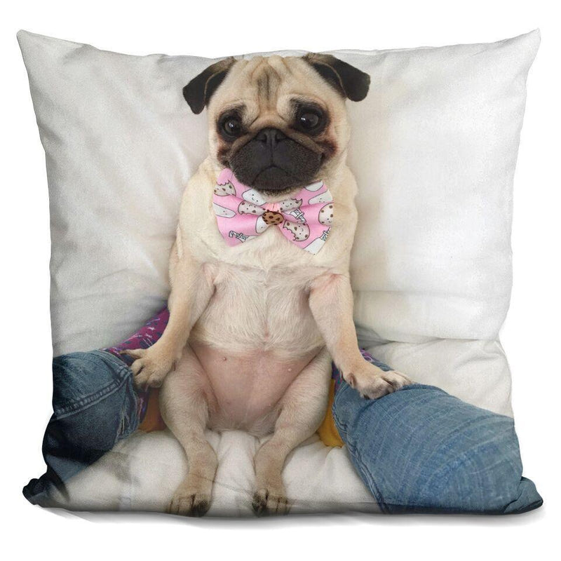 Lou Lou Pink Cookie Bow Tieuare Throw Pillow