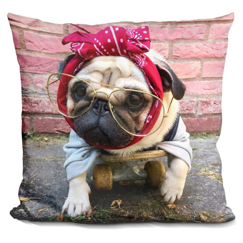 Lou Lou Skater Girluare Throw Pillow