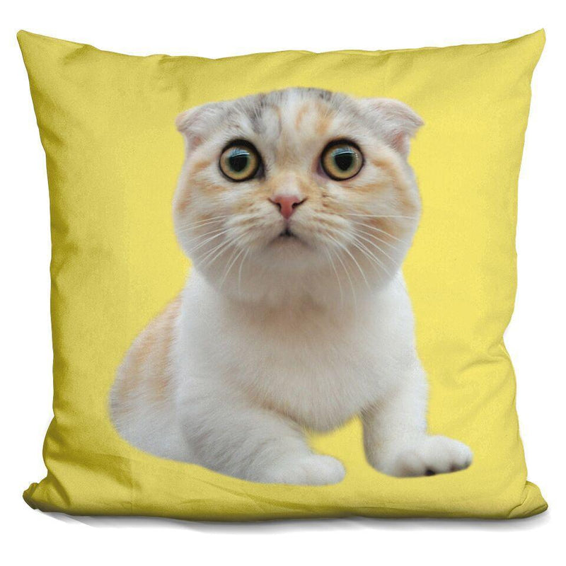 Nala Cat Luna Stalking Yellow Throw Pillow