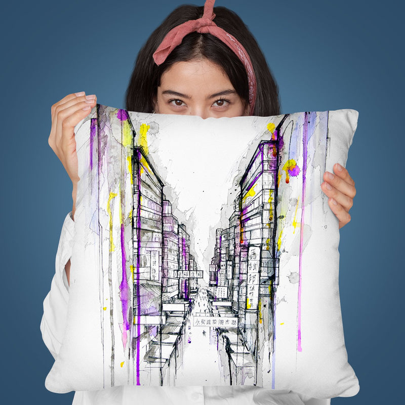 This City Sleeps Throw Pillow By Marc Allante