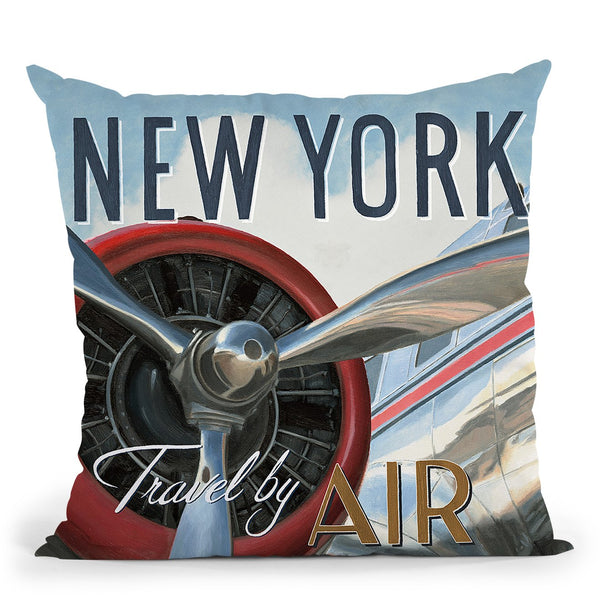 Travel By Air Ii Throw Pillow by Marco Fabiano