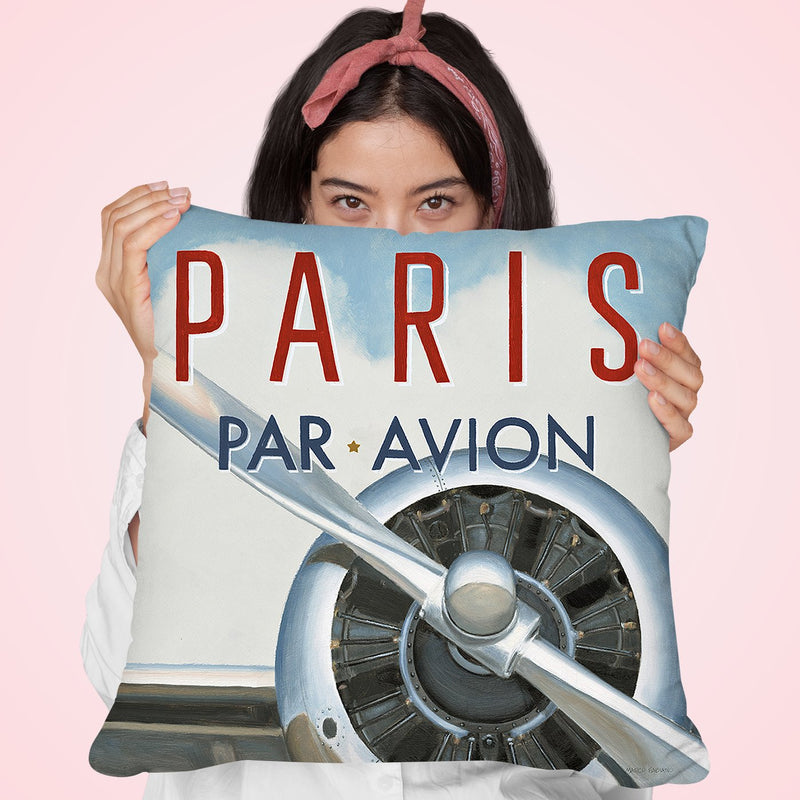 Travel By Air Iii Throw Pillow by Marco Fabiano