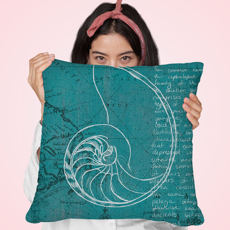 Coastal Blueprint V Throw Pillow by Marco Fabiano